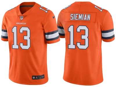 Men's Denver Broncos #13 Trevor Siemian Orange Color Rush Limited Jersey