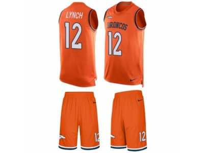 Men's Nike Denver Broncos #12 Paxton Lynch Limited Orange Tank Top Suit NFL Jersey