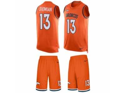 Men's Nike Denver Broncos #13 Trevor Siemian Limited Orange Tank Top Suit NFL Jersey
