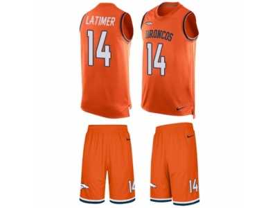 Men's Nike Denver Broncos #14 Cody Latimer Limited Orange Tank Top Suit NFL Jersey