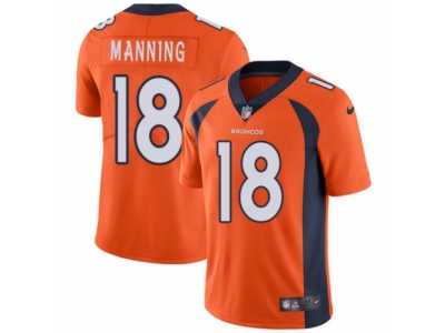 Men's Nike Denver Broncos #18 Peyton Manning Vapor Untouchable Limited Orange Team Color NFL Jersey