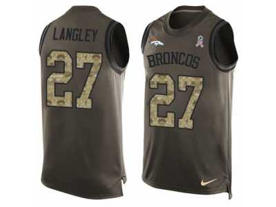 Men's Nike Denver Broncos #27 Brendan Langley Limited Green Salute to Service Tank Top NFL Jersey