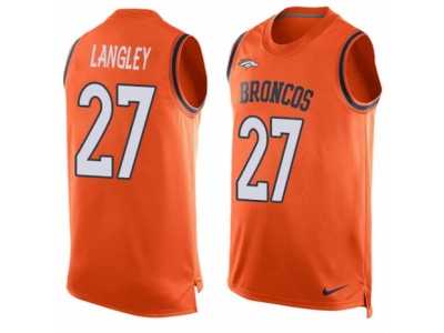 Men's Nike Denver Broncos #27 Brendan Langley Limited Orange Player Name & Number Tank Top NFL Jersey