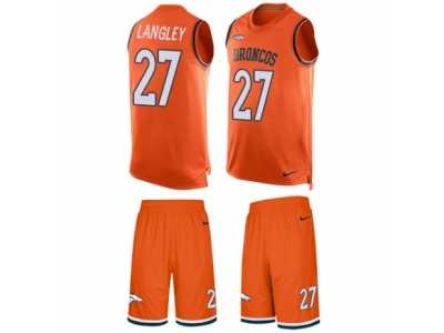 Men's Nike Denver Broncos #27 Brendan Langley Limited Orange Tank Top Suit NFL Jersey