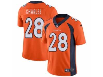 Men's Nike Denver Broncos #28 Jamaal Charles Vapor Untouchable Limited Orange Team Color NFL Jersey