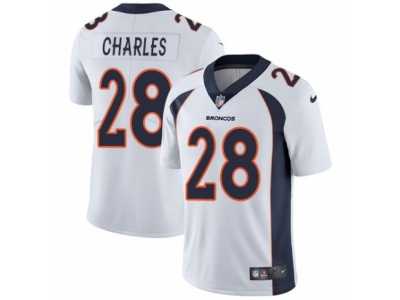 Men's Nike Denver Broncos #28 Jamaal Charles Vapor Untouchable Limited White NFL Jersey