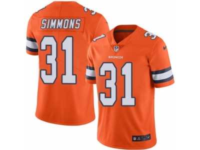 Men's Nike Denver Broncos #31 Justin Simmons Limited Orange Rush NFL Jersey
