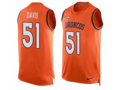 Men's Nike Denver Broncos #51 Todd Davis Limited Orange Player Name & Number Tank Top NFL Jersey