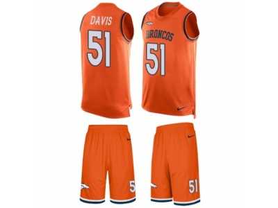 Men's Nike Denver Broncos #51 Todd Davis Limited Orange Tank Top Suit NFL Jersey