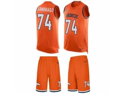 Men's Nike Denver Broncos #74 Ty Sambrailo Limited Orange Tank Top Suit NFL Jersey