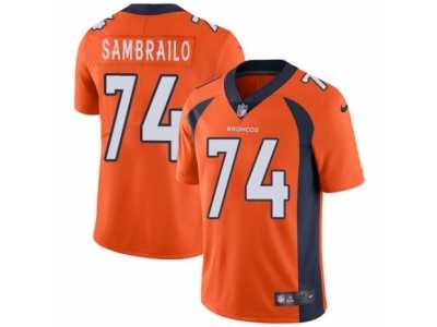 Men's Nike Denver Broncos #74 Ty Sambrailo Vapor Untouchable Limited Orange Team Color NFL Jersey