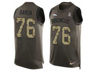 Men's Nike Denver Broncos #76 Max Garcia Limited Green Salute to Service Tank Top NFL Jersey