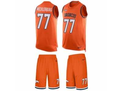 Men's Nike Denver Broncos #77 Karl Mecklenburg Limited Orange Tank Top Suit NFL Jersey