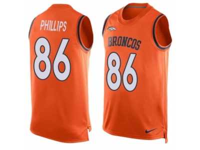 Men's Nike Denver Broncos #86 John Phillips Limited Orange Player Name & Number Tank Top NFL Jersey