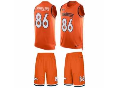 Men's Nike Denver Broncos #86 John Phillips Limited Orange Tank Top Suit NFL Jersey