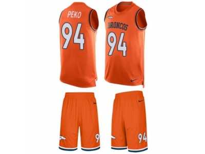 Men's Nike Denver Broncos #94 Domata Peko Limited Orange Tank Top Suit NFL Jersey