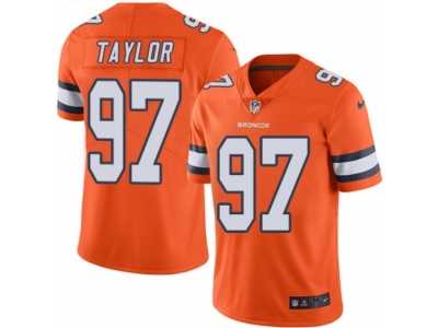 Men's Nike Denver Broncos #97 Phil Taylor Limited Orange Rush NFL Jersey