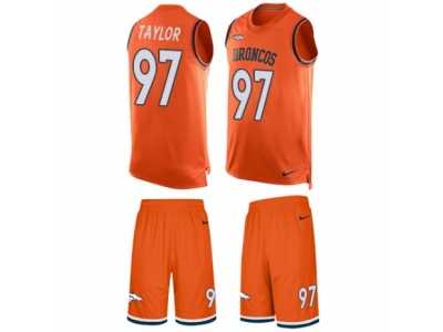 Men's Nike Denver Broncos #97 Phil Taylor Limited Orange Tank Top Suit NFL Jersey