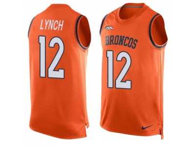 Nike Denver Broncos #12 Paxton Lynch Orange Team Color Men's Stitched NFL Limited Tank Top Jersey