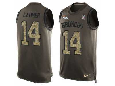 Nike Denver Broncos #14 Cody Latimer Green Men's Stitched NFL Limited Salute To Service Tank Top Jersey