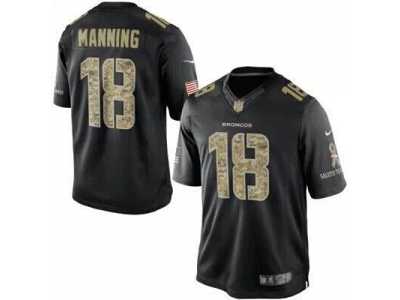 Nike Denver Broncos #18 Peyton Manning Black Salute to Service Jerseys(Limited)