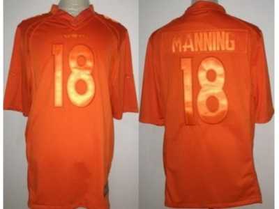 Nike Denver Broncos #18 Peyton Manning Full Orange Jerseys(Drenched Limited)