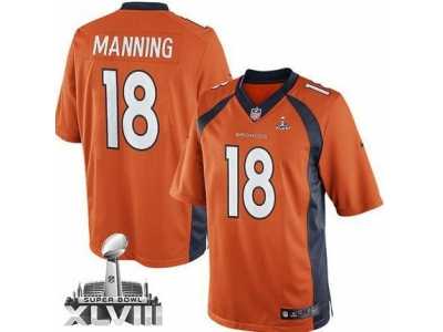 Nike Denver Broncos #18 Peyton Manning Orange Team Color Super Bowl XLVIII NFL Jersey(2014 New Limited)