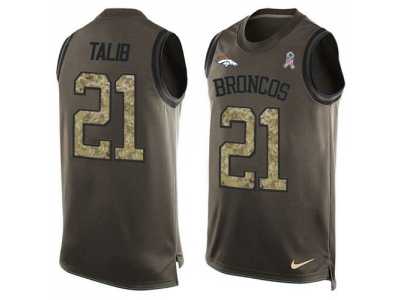 Nike Denver Broncos #21 Aqib Talib Green Men's Stitched NFL Limited Salute To Service Tank Top Jersey