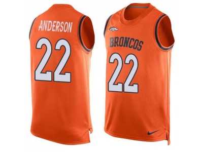 Nike Denver Broncos #22 C.J. Anderson Orange Team Color Men's Stitched NFL Limited Tank Top Jersey