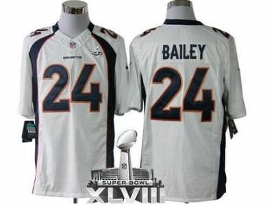 Nike Denver Broncos #24 Champ Bailey White Super Bowl XLVIII NFL Limited Jersey