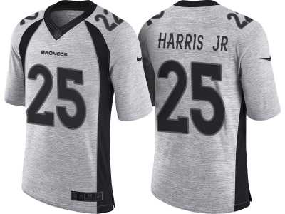 Nike Denver Broncos #25 Chris Harris Jr 2016 Gridiron Gray II Men's NFL Limited Jersey