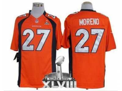 Nike Denver Broncos #27 Knowshon Moreno Orange Team Color Super Bowl XLVIII NFL Limited Jersey