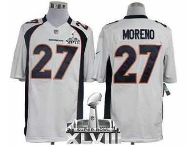 Nike Denver Broncos #27 Knowshon Moreno White Super Bowl XLVIII NFL Limited Jersey