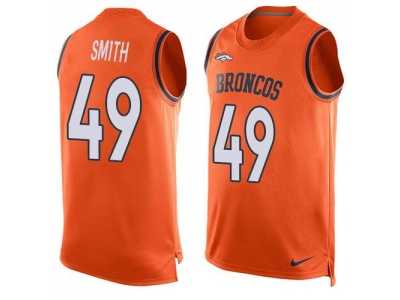 Nike Denver Broncos #49 Dennis Smith Orange Team Color Men's Stitched NFL Limited Tank Top Jersey