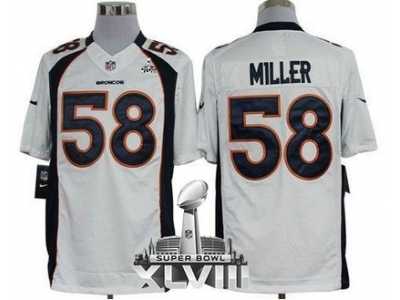 Nike Denver Broncos #58 Von Miller White Super Bowl XLVIII NFL Limited Jersey