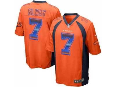 Nike Denver Broncos #7 John Elway Orange Team Color Men's Stitched NFL Limited Strobe Jersey