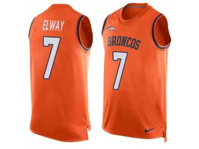 Nike Denver Broncos #7 John Elway Orange Team Color Men's Stitched NFL Limited Tank Top Jersey
