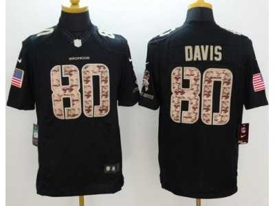 Nike Denver Broncos #80 Vernon Davis Black Salute to Service Jerseys(Limited)