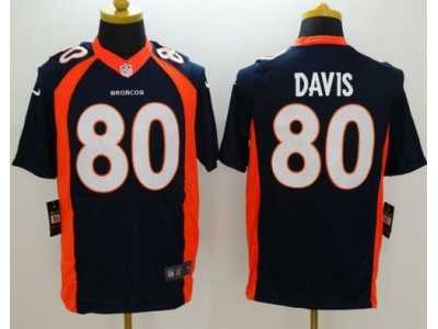 Nike Denver Broncos #80 Vernon Davis Navy Blue Jerseys(Limited)