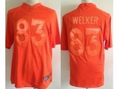 Nike Denver Broncos #83 Wes Welker Full Orange Jerseys(Drenched Limited)