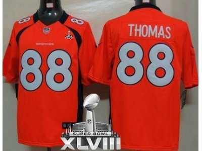 Nike Denver Broncos #88 Demaryius Thomas Orange Team Color Super Bowl XLVIII NFL Limited Jersey