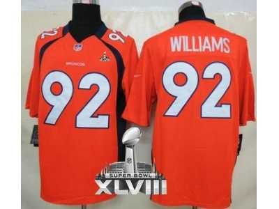 Nike Denver Broncos #92 Sylvester Williams Orange Team Color Super Bowl XLVIII NFL Limited Jersey
