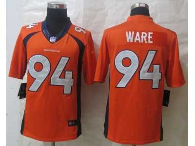 Nike Denver Broncos #94 Ware Orange Jerseys(Limited)