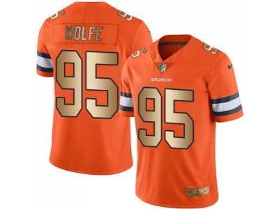 Nike Denver Broncos #95 Derek Wolfe Orange Men's Stitched NFL Limited Gold Rush Jersey