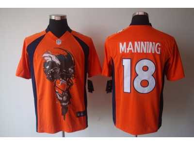 Nike nfl denver broncos #18 manning orange jerseys[helmet tri-blend limited]