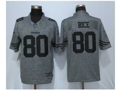 Men Nike San Francisco 49ers #80 Jerry Rice Gray Stitched Gridiron Gray Limited Jersey