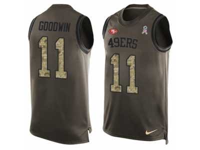 Men's Nike San Francisco 49ers #11 Marquise Goodwin Limited Green Salute to Service Tank Top NFL Jersey