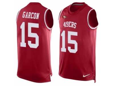 Men's Nike San Francisco 49ers #15 Pierre Garcon Limited Red Player Name & Number Tank Top NFL Jersey