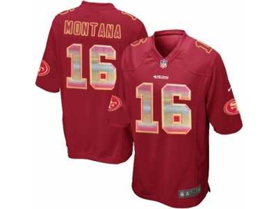 Men's Nike San Francisco 49ers #16 Joe Montana Limited Red Strobe NFL Jersey
