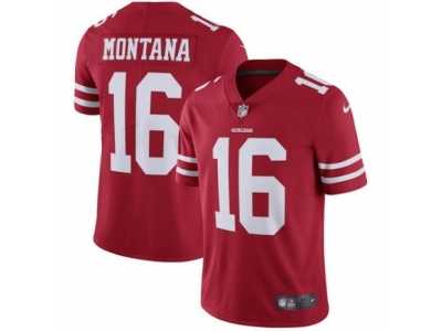 Men's Nike San Francisco 49ers #16 Joe Montana Vapor Untouchable Limited Red Team Color NFL Jersey